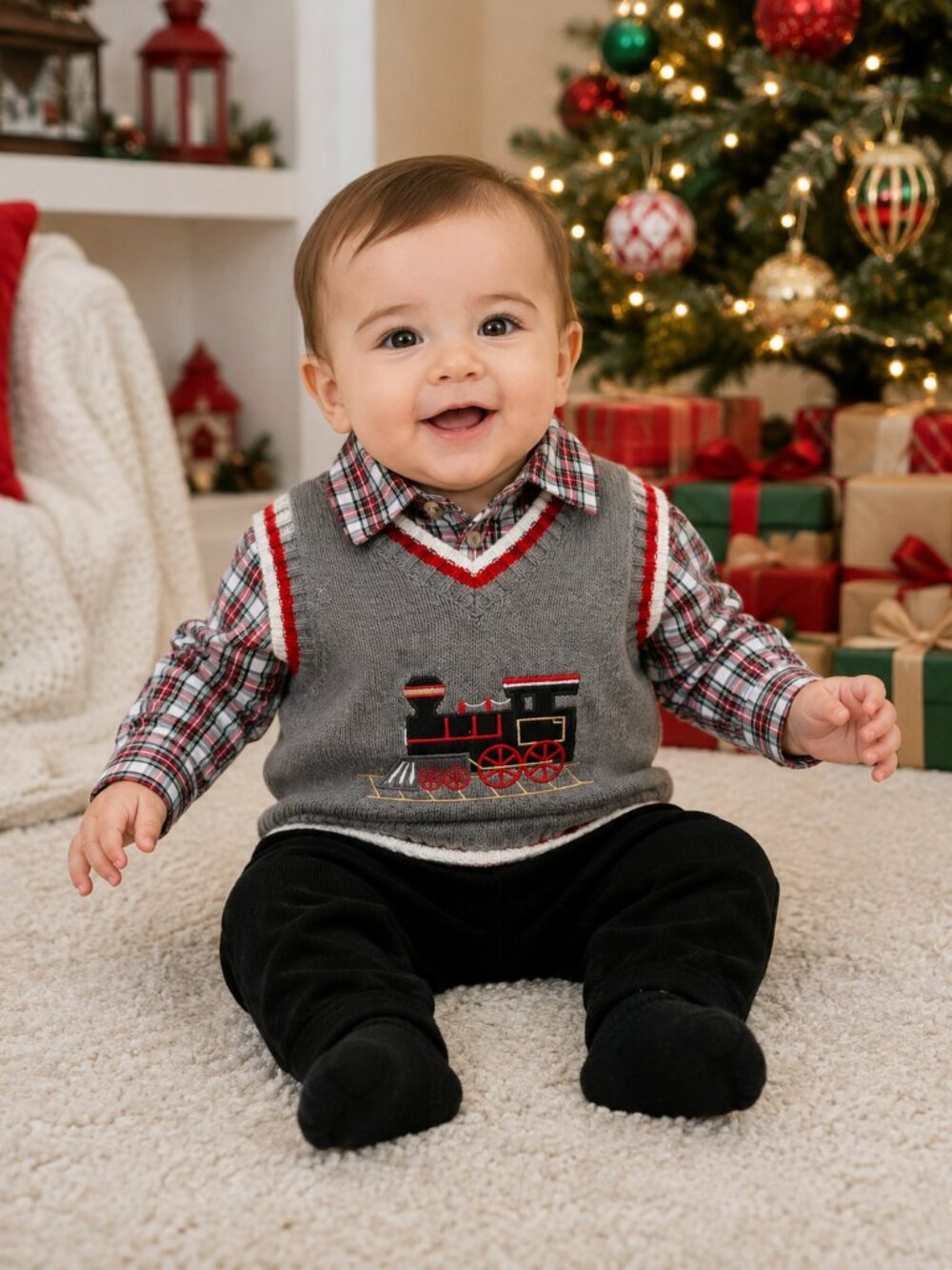 NWT Little Lad Baby Boy 3-Piece Christmas Outfit Set Size 6 Months
